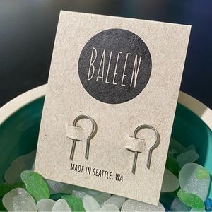 Baleen Teeny Tiny Latch Earrings Silver